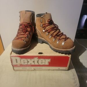 Dexter Brown Hiking Boots with Red Laces